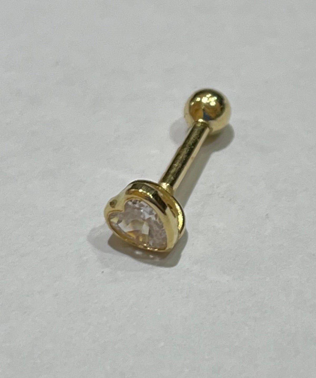 18K Yellow Gold  Piercing with CZ