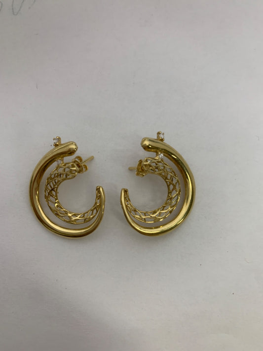 18K Yellow Gold  Earring with CZ