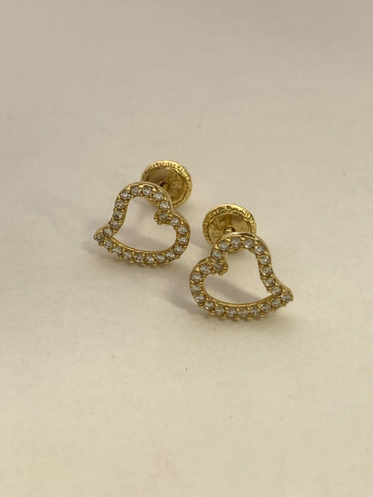 18K Yellow Gold  Earring with CZ