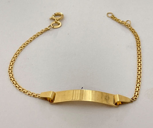 18K Yellow Gold Lace Link  Baby Bracelet