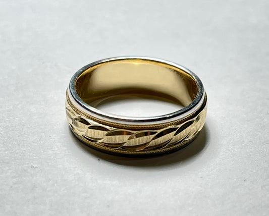 18K Two-Tone Gold  Wedding Band