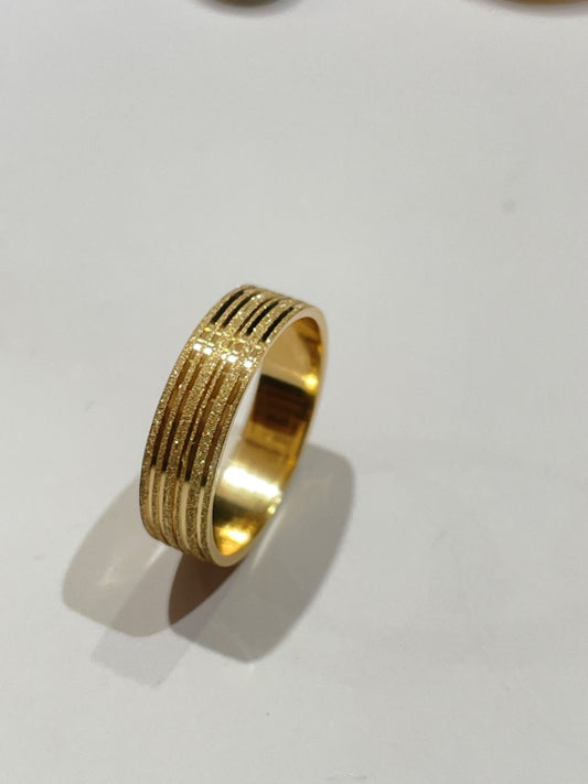 18K Yellow Gold Flat  Wedding Band