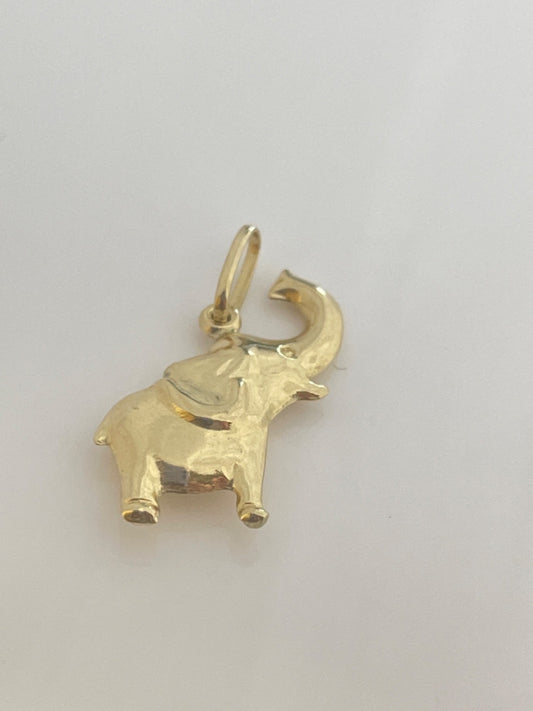 18K Yellow Gold Elephant  Pendant