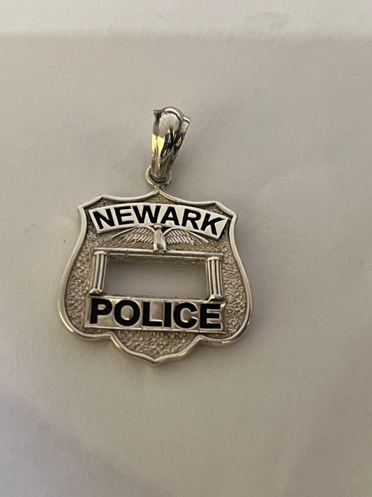 Silver Police Badge  Pendant