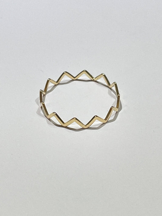 18K Yellow Gold Wave  Ring