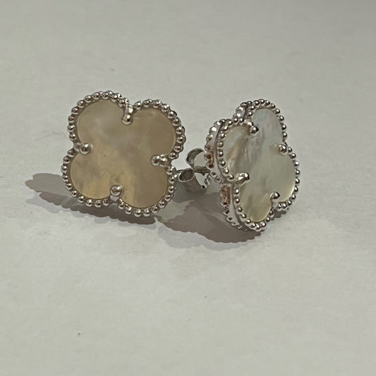 Silver Four Leaf Clover  Earring