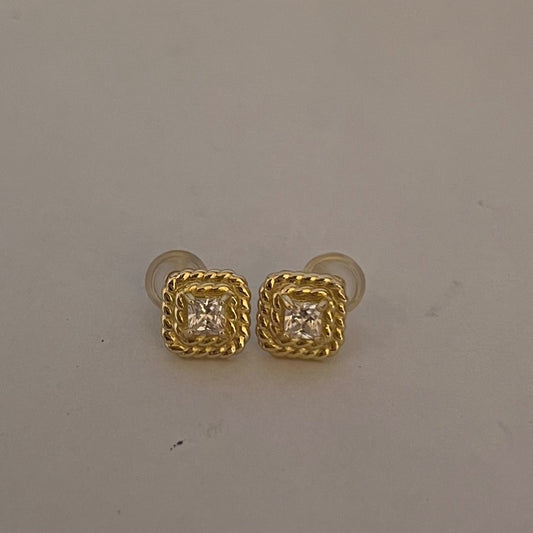 14K Yellow Gold  Earring with CZ