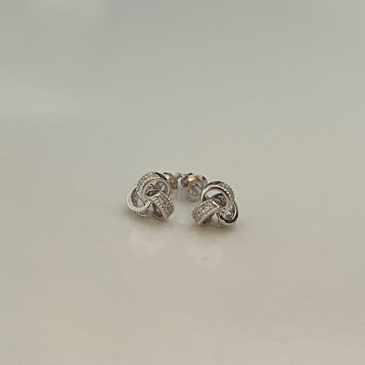 14K White Gold  Earring with Diamond